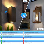 Modern Up Down Wall Lights Outdoor with Dusk to Dawn Photocell Sensor, LED Outdoor Wall Lighting, Waterproof Bronze Porch Lantern, 13" Square Wall Sconce for House Garden Entrance