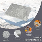 Koville Natural Marble Cutting Board for Kitchen Countertop, 16" x 12" Rectangular Marble Cutting Board Pastry Boards Cheese Boards for Home Decor, Resistant Stone Charcuterie Board Chopping Slab