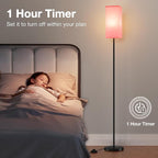 Ambimall Remote Control Floor Lamp, Stepless Dimmable, 64 Inches Tall, Include 9W Bulb, Standing Lamp for Living Room Bedroom Office (Pink & Black)