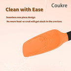 Coukre Silicone Spatula Set of 5,High Temperature Resistant, Food Grade Silicone, Dishwasher Safe, for Baking, Cooking (Orange)