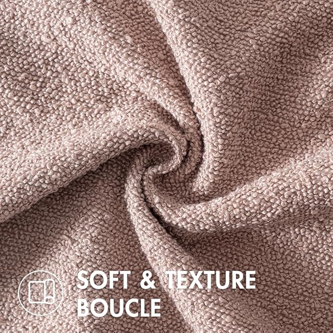 MIULEE 20x20 Inch Decorative Pillow Covers for Couch Bed Set of 2 Textured Boucle Neutral Winter Throw Pillows Pink Accent Solid Cushion Pillowcases Sofa Livingroom Home Decor