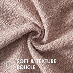 MIULEE 20x20 Inch Decorative Pillow Covers for Couch Bed Set of 2 Textured Boucle Neutral Winter Throw Pillows Pink Accent Solid Cushion Pillowcases Sofa Livingroom Home Decor