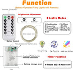 4 Pack 60LED Battery Operated Fairy Lights with Remote, 8 Modes LED String Lights with Timer, Dimmable, Memory Function, Waterproof Twinkle Fairy Lights for Outdoor Indoor Christmas Decor(Cool White)