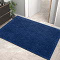Sturdy Front Door Mat, Absorbent Muddy Dirt Resist Welcome Door Mats Outdoor Indoor, Stain and Fade Resistant, Non-Slip Rubber Backing Low Profile Doormat for Entryway, 36×24, Blue