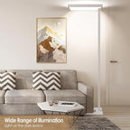 4000K LED Floor Lamp for Office, 76.6'' Full Spectrum Dimmable 100W 10400LM Natural Daylight Eye-Caring Free Standing Lamp for Reading Room Office Study Room Nursery Piano (100W)