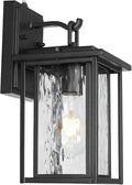 JYZ Dusk to Dawn Outdoor Wall Sconce, 12 Inch Exterior Wall Mount Lantern with Aluminum Frame, Weatherproof Black Porch Light Fixture for Front Door, Garage, Patio, Backyard, Garden JYOWL05