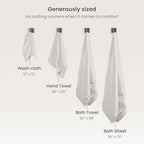 BIOWEAVES 100% Organic Cotton 700 GSM Plush Bath Towels 30" x 58" GOTS Certified - Ivory, Pack of 2