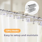 LaCyan 3 in 1 Waterproof Waffle Weave Shower Curtain and Clear Liner Set with 12 Stainless Steel Hooks Double Sided for Bathroom 72 Inches Heavy Duty Polyester Fabric Shower Curtains 72x72
