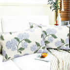 Decorative Throw Pillow Covers Set of 2 White Hydrangea Pillow Covers 12x20 inch Super Soft Short Plush Square Floral Throw Pillows,Farmhouse Outdoor Pillow Covers for Couch Living Room
