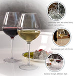 MICHLEY Unbreakable Red Wine Glasses 17 oz, Tritan Plastic Reusable Stemware for Indoor and Outdoor Use, Set of 6
