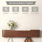 Coat Rack Wall Mount Entryway Organizer Modern Key Holder Wall Mount with Wooden Shelf Entryway Hooks for Bedroom Kitchen Hallway Bathroom for Hanging Coats Hats Bags Towels