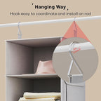 Vailando 6-Shelf Hanging Closet Organizer, 2 Separable 3-Shelf Hanging Shelves with 3 Drawers for Wardrobe, Nursery, Baby Clothes Organization and Storage