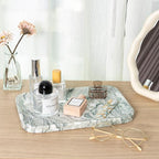 Vanity Tray, Marble Bathroom Tray Countertop, Decorative Dresser Organizer, Green Stone for Perfume Jewelry Holder Storage for Kitchen Sink(Light Green)