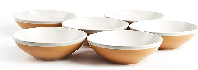 Rock Ridge Speckled Stoneware Dinnerware Set (18pc Set, Yellow and Ivory)