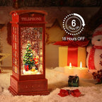 Christmas Snow Globe Lantern Christmas Decorations, Xmas Gifts Christma Vintage Home Decor Indoor,Sparkling with Music 6H Timer, Holiday Party Gifts (Snow Globe Tree)