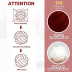 Sioloc Soft Knot Ball Pillows,Round Throw Pillow Cushion Home Decoration Plush Pillow,Throw Knotted Pillow Handmade Round Plush Pillow（7.8inches,Burgundy）
