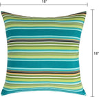 Outdoor Throw Pillows Water Resistant 18x18 inch,Decorative Throw Pillow with Insert Set of 2,Hidden Zipper Headrests for Patio Furniture Sofa Couch Chair(Green Stripe)