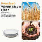 Homienly Wheat Straw Plates, Flat Dinner Plates, Unbreakable Plate for Kitchen, Camping, Outdoor, Microwave and Dishwasher Safe Plates Set, 9 inch, Set of 8 - White