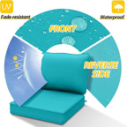 AAAAAcessories Outdoor Deep Seat Cushions, Waterproof, Fade-Resistant Patio Furniture Replacement Cushions, Set of 2, 24" x 24" x 5", Turquoise Blue
