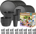 40-Piece Unbreakable Kids Dinnerware Set for Toddlers & Children, BPA-Free & Easy-Clean PP Plates and Bowls, Microwave & Dishwasher Safe, Complete Family Pack (Service for 8)