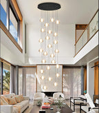 177'' Long Large Crystal Chandeliers 25-Lights LED Chandeliers for High Ceiling Handing Light Fixture for Hallway Foyer Staircase