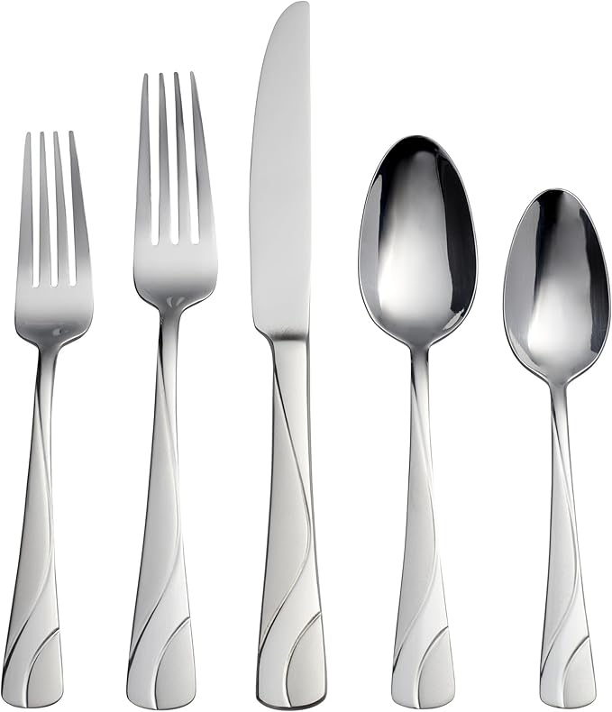 Oneida River 20 Piece Everyday Flatware Set, Service for 4, 18/0 Stainless Steel