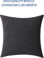 Jeneoo Graphite Grey Decorative Square Thick Accent Throw Pillow Covers Fine Textured Boucle Couch Cushion Cases for Sofa Decor, Set of 1, 24 x 24 Inch