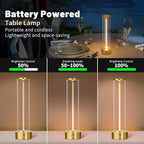 Cordless Portable LED Table Lamp， Rechargeable Battery Operated Desk Lamp with Touch Sensor, Three-Level Dimmable Suitable for Bars/Cafes/Restaurants/Bedrooms/Camping Sites. (Gold)