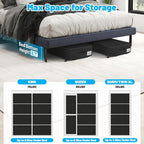 Large Sturdy Under Bed Storage with Wheels, 2 Pack 50L Rolling Underbed Storage Bins, Under Bed Containers Drawer with Metal Bottom Support, Bedroom Organizer with Lids for Clothes, Shoes, Blankets