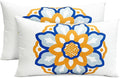 Decorative Throw Pillow Covers Set of 2 Dahlia Floral Pillow Covers 12x20 inch Super Soft Short Plush Square Throw Pillows,Farmhouse Outdoor Pillow Covers for Couch Sofa Bed Living Room