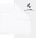 American Soft Linen Luxury Washcloths for Bathroom, 600 GSM 100% Cotton 4 Piece Turkish Wash Cloth Set, 13x13 in Soft Rags for Body and Face, White Washcloths