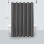 Inhousolu Fabric Shower Curtain Waffle Weave, Graphite Grey 230 GSM Heavy Duty, Weighted Hem, 14 Metal Hooks, Water Repellent, Machine Washable, Hotel Spa Luxury Bath Curtain Set, 72 x 72 Inch