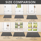 hicorfe Indoor Doormat,Front Back Door Mat Rubber Backing Non Slip Door Mats 24"x35" Absorbent Resist Dirt Entrance Doormat Inside Floor Mats for Entryway Washable Low-Profile (Grey)