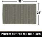 H.VERSAILTEX Upgraded Waffle Bath Mat Super Absorbent Non Slip Bath Rugs for Beside Tub, 24" x 36", Smokey Olive