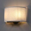Yosoan 2-Light Linen Fabric Boho Hallway Wall Sconce Indoor Light Fixture, Dual Vintage Industrial Hardwired Half Moon Wall Lighting Semicircle Textile Shade for Bedroom Living Room Corridor Study