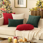 MIULEE Pack of 2 Decorative Throw Pillow Covers 16x16 Inch Soft Boho Striped Textured Corduroy Pillow Covers Modern Farmhouse Home Decor for Couch Bed Sofa Living Room Cream White