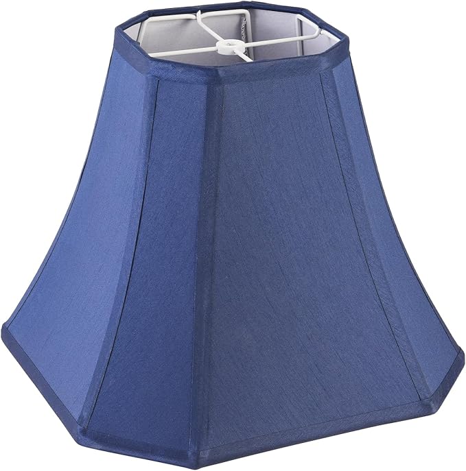 Navy Blue Square Cute Lamp Shades Octagonal Faux Silk Lampshade Replacement Medium Lampshade 6.5×13×10.6IN(Spider) Vintage Lamp Shade for Table & Floor Lamp - Easy Assembly(Single)