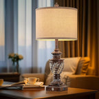 Farmhouse 3-Way Dimmable Touch Table Lamp Set of 2 for Bedroom Living Room with USB A+C Charging Ports 27.75" Tall Rustic Traditional Nightstand Bedside Lamps Brown End Table Lamp (2 Bulbs Included)