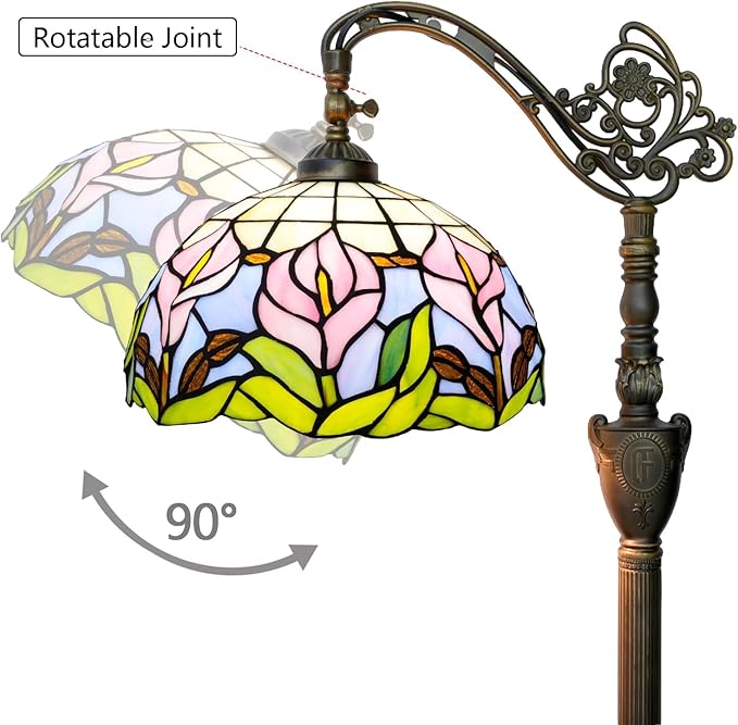 Tiffany Floor Lamp Handcrafted Stained Glass Lamp Calla Lily Adjustable Warm Light Upright Reading Tiffany Style Floor Lamp Suitable For Bedrooms Living Rooms Studies Dining Rooms Retro Home Decoratio