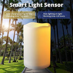 NURADA Large Outdoor Solar Candles Waterproof - 6" 8" 10" x 4" Rechargeable Solar Powered Flameless LED Pillar Flickering Candle for Patio Porch Lanterns Decor - Ivory White Set of 3