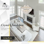 23 Lights Large Crystal Chandeliers 36" Modern Chrome Luxury Chandelier for Foyer Staircase Chandeliers 6 Tiers Round K9 Ceiling Pendant Lighting Fixture for Living Dining Room
