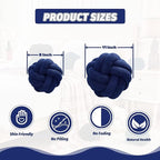 Uvvyui Knot Pillow Ball, Soft Navy Blue Home Decor Knotted Pillows, Handmade Round Plush Throw Pillow, Aesthetic & Cute Large Decorative Pillows for Bed, Floor, Couch, Bedroom Home Decor 11 inches