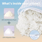 QUTOOL Cooling Pillows for Sleeping,Shredded Memory Foam Pillows King Size Set of 1,Adjustable Soft & Firm Gel Bed Pillow for Side, Back, Stomach Sleepers