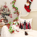 AACORS Christmas Pillow Cover 16X16 Set of 2, Watercolor Christmas Tree Stars Decoration Holiday Farmhouse Winter Pillow Case for Sofa Couch Decor AA651-16-2
