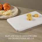 Koville African Natural Marble Cutting Board for Kitchen, 12x8inch Hand Crafted Marble Slab for Cheese, Charcuterie, Pastry Board - Wedding Gift, House Warming Gift