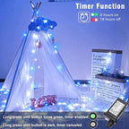 Christmas Lights Indoor, 132FT 400 LED Outdoor String Lights with 8 Modes Waterproof, Plug in Fairy Twinkle Lights Clear Wire for House Bedroom Patio Window Garden Wedding Decorations