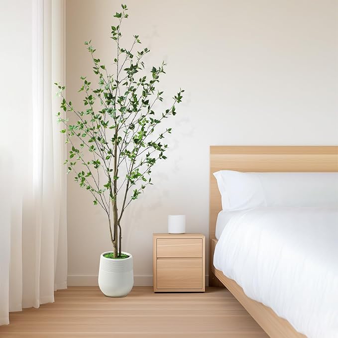Bellacat 7ft Artificial Citrus Tree with Lifelike Leaves, 84in Faux Citrus Tree with Realistic Trunks, Fake Citrus Tree for Home Office Living Room Bedroom Porch Decor.