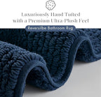 Madison Park Splendor Reversible 100% Cotton Tufted Bathroom Rug-3000 GSM Hotel Quality Luxurious Plush Medium Pile Bath Mat Absorbent, Quick Dry, Shower Room Décor, 17x24 Navy