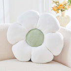 White Flower Pillow, 19.6" Cute Flower Shaped Floor Pillow, Aesthetic Floral Plush Daisy Decorative Throw Pillows for Bed Sofa Couch