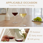 MICHLEY Floating Wine Glasses for Pool Unbreakable Tritan Plastic Red Wine Glasses with Stem Poolside Floating Cups 18.5 OZ, Dishwasher Safe, Set of 4